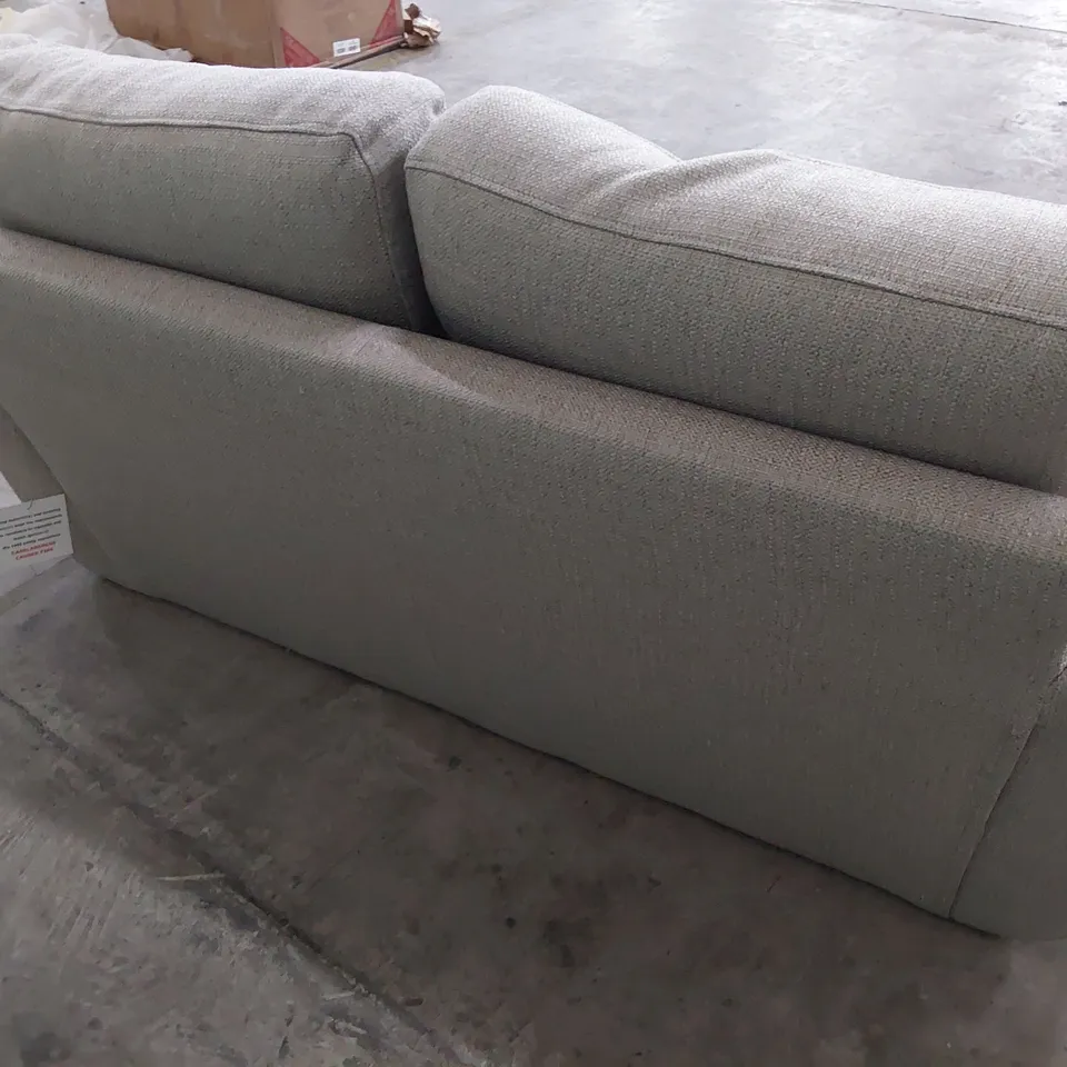 DESIGNER NORDIC TWO SEATER SOFA LIGHT GREY FABRIC 