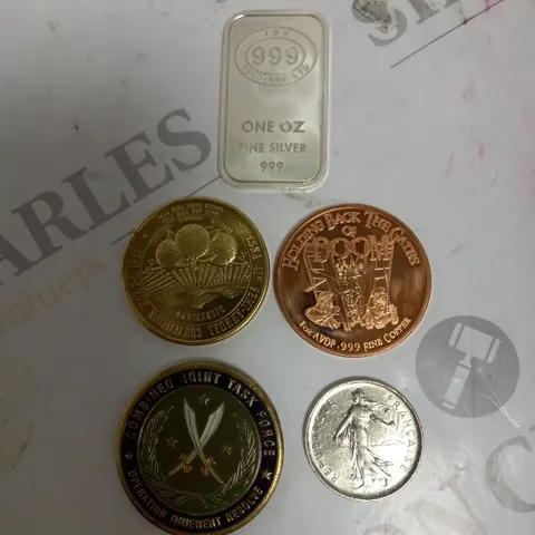 APPROXIMATELY 5 ASSORTED COLLECTORS COINS