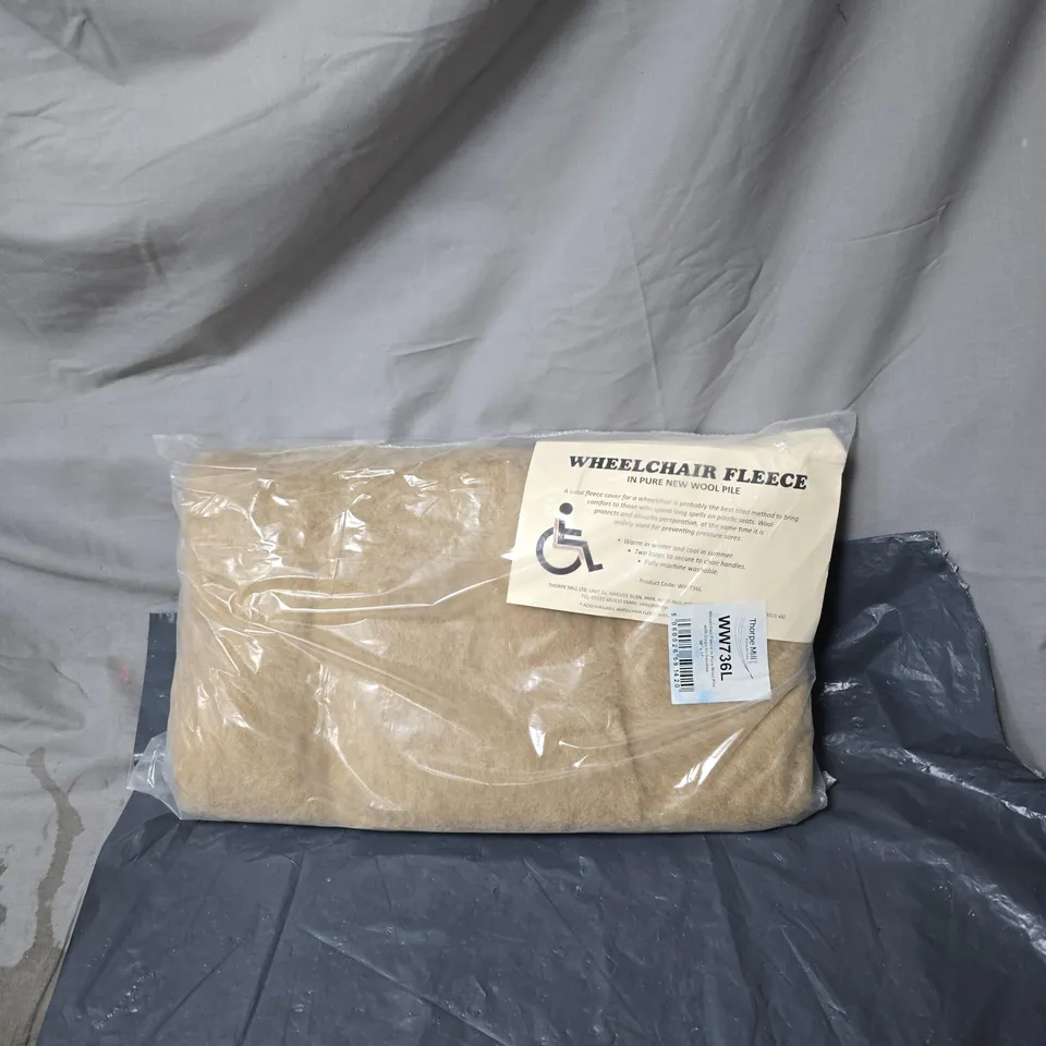 WHEELCHAIR FLEECE IN PURE NEW WOOL PILE – BEIGE