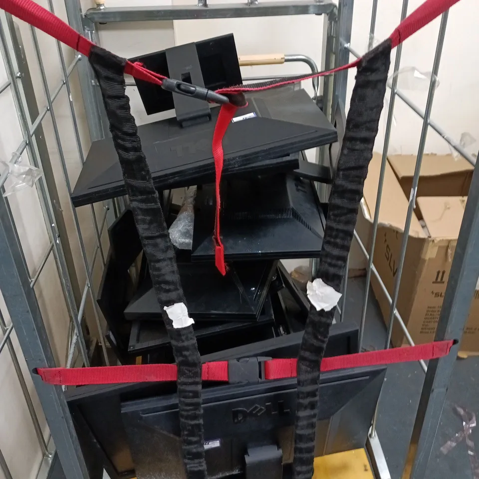 CAGE OF APPROXIMATELY 10 ASSORTED COMPUTER MONITORS
