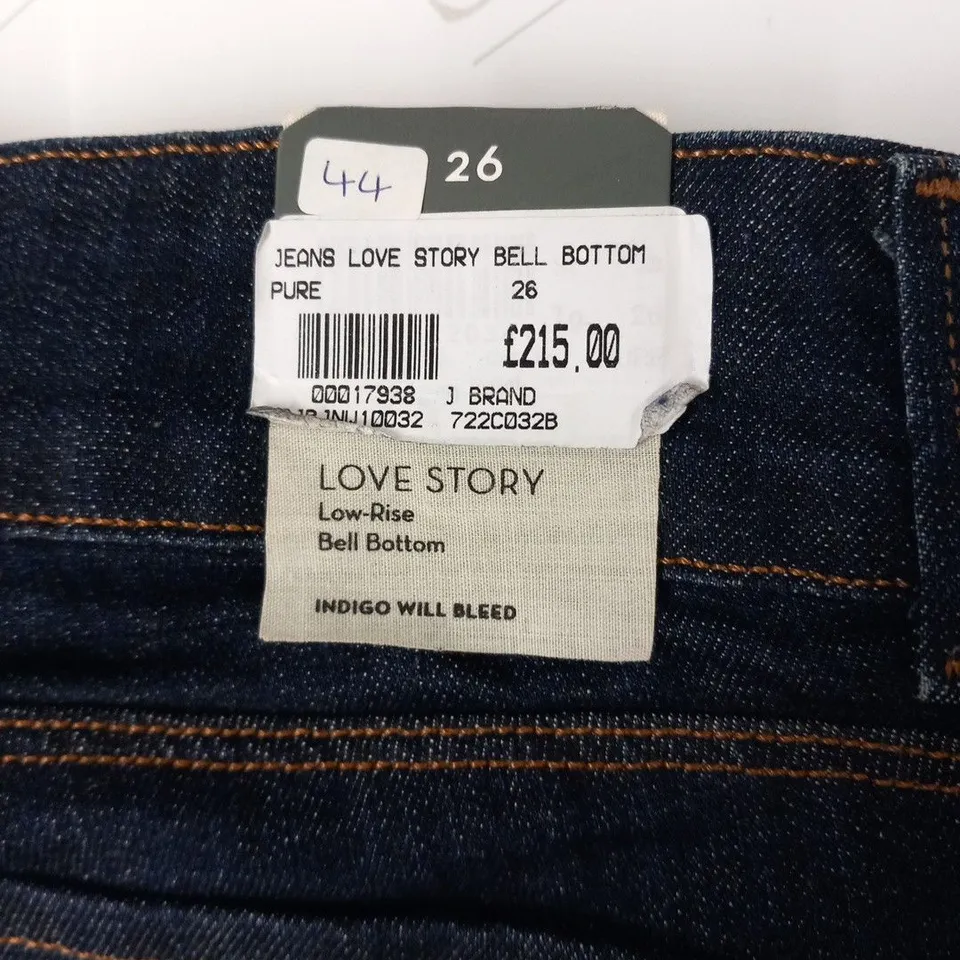 J BRAND JEANS LOVE STORY BELL BOTTOM PURE SIZE 26