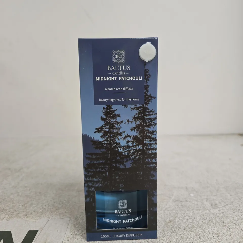 BOX OF 12 X BALTUS 100ML REED DIFFUSERS MIDNIGHT PATCHOULI