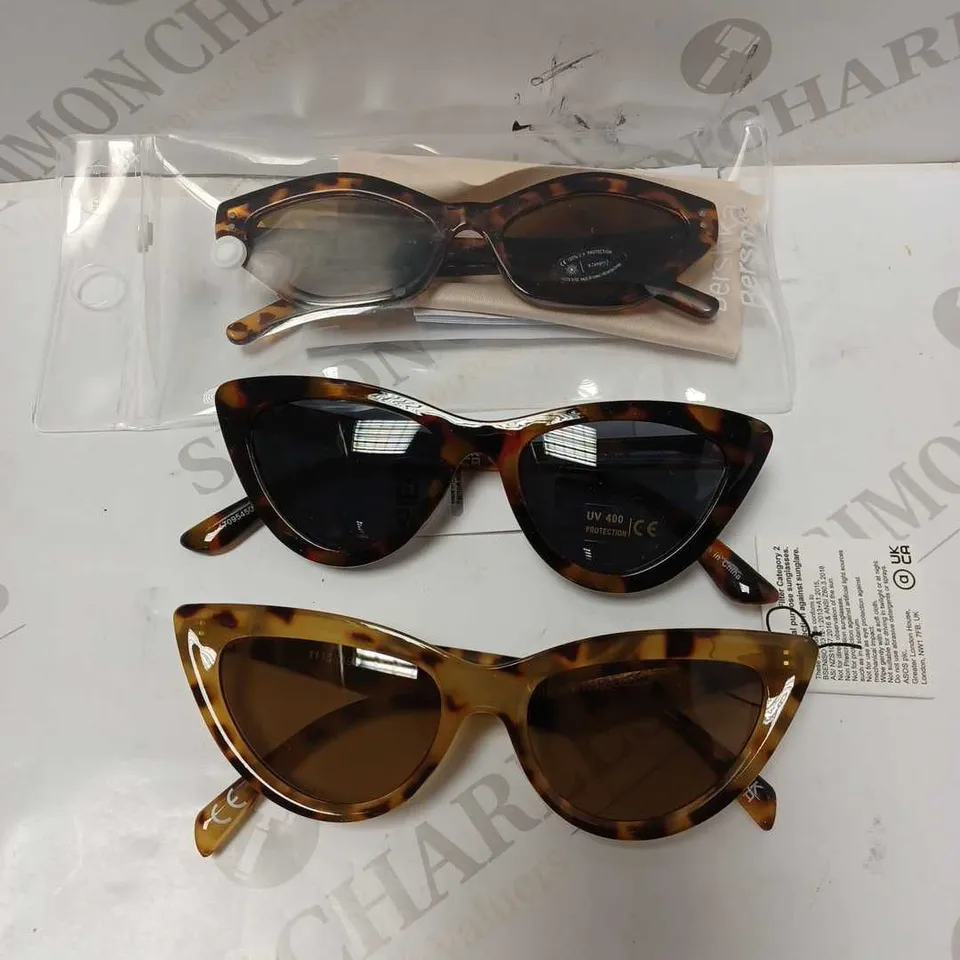LOT OF 3 ASSORTED PAIRS OF LEOPARD PRINTED SUNGLASSES 