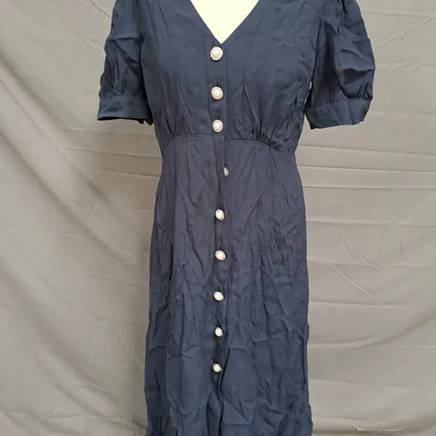 FINERY ULRICA SATIN DRESS NAVY SIZE 10