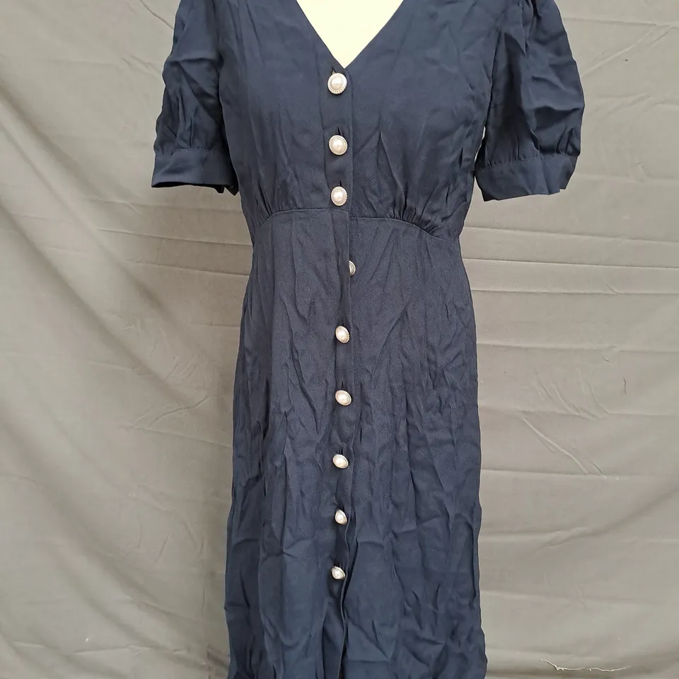 FINERY ULRICA SATIN DRESS NAVY SIZE 10