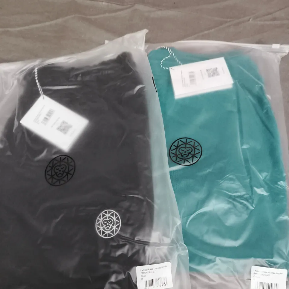 APPROXIMATELY 20 ASSORTED BRASS MONKEY CLOTHING PRODUCTS IN VARIOUS SIZES & COLOURS TO INCLUDE JOGGERS & SHORTS
