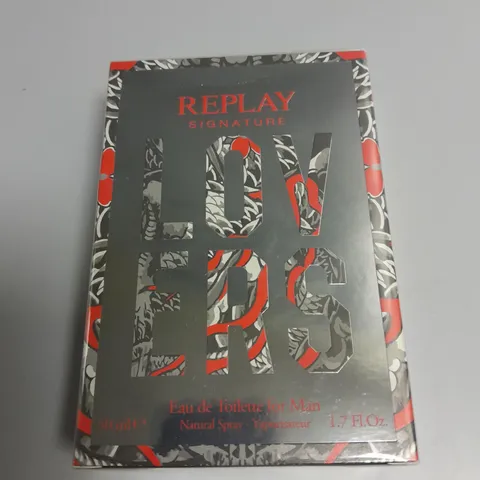 SEALED REPLAY LOVERS 50ML EAU DE TOILETTE FOR MAN