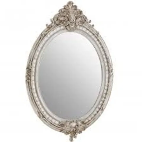 BRAND NEW HOMESDIRECT365 ANTIQUE FRENCH STYLE OVAL GOLD ORNATE WALL MIRROR 64×46×5CM