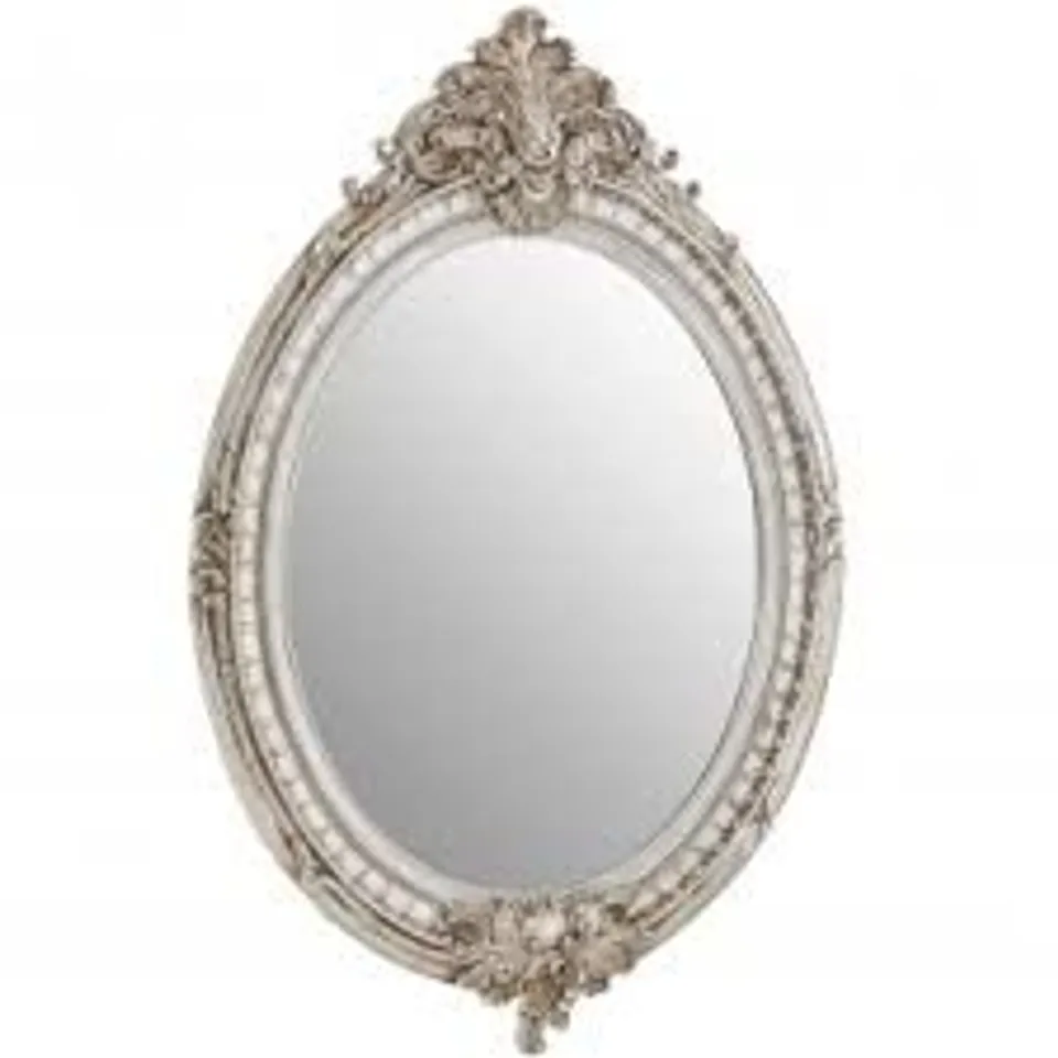 BRAND NEW HOMESDIRECT365 ANTIQUE FRENCH STYLE OVAL GOLD ORNATE WALL MIRROR 64×46×5CM