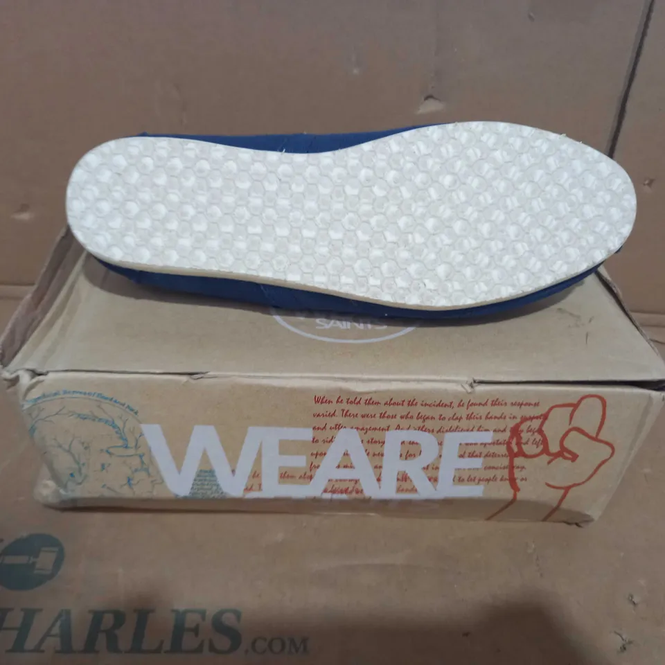 BOXED PAIR OF WEARESAINTS SLIP ON SHOES IN NAVY UK SIZE 6