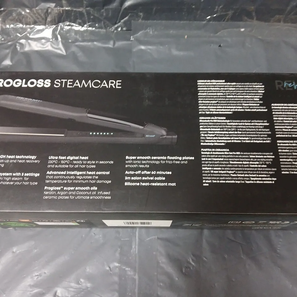Progloss SteamCare Ceramic Hair Straightener – ST-1600-GB (Boxed)