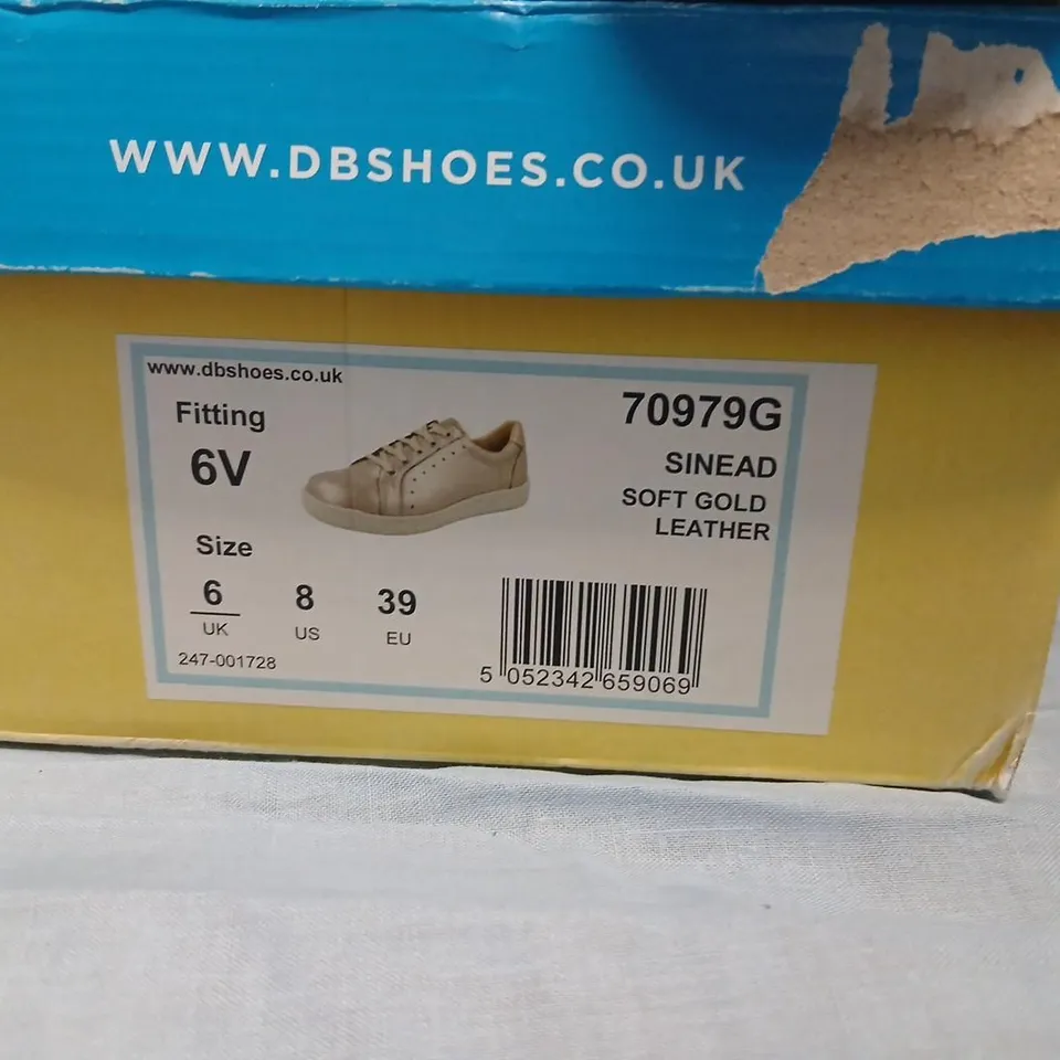 DB SHOES SINEAD SOFT GOLD LEATHER WOMEN'S SHOES – UK 6