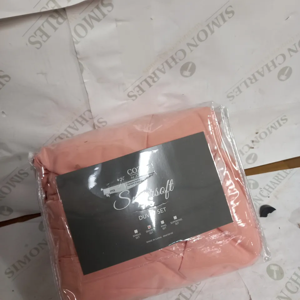 COZEE HOME SUPERSOFT  PINK DUVET SET - DOUBLE 