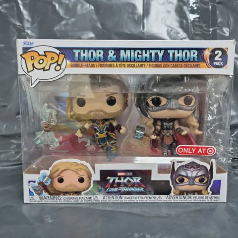 FUNKO POP 2-PACK - THOR LOVE AND THUNDER - THOR & MIGHTY THOR COLLECTIBLE BOBBLE-HEADS