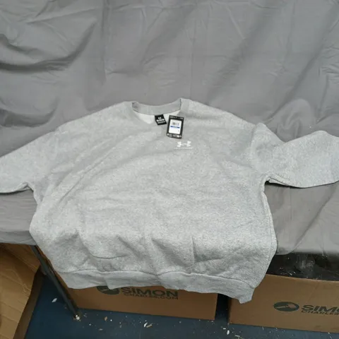 UNDER ARMOUR ICON FLEECE OS CREW – WOMEN'S GREY, SIZE XL