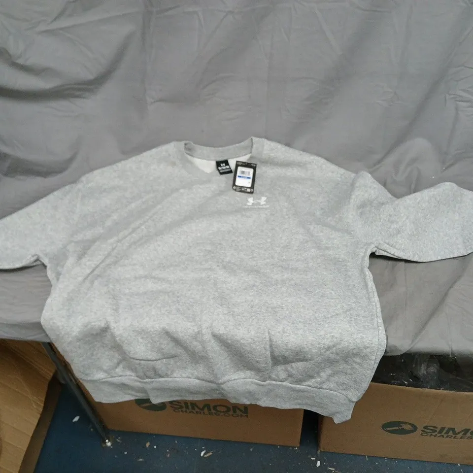 UNDER ARMOUR ICON FLEECE OS CREW – WOMEN'S GREY, SIZE XL