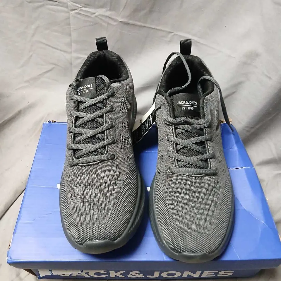 JACK & JONES MEN'S TRAINERS – GREY/BLACK, UK 9