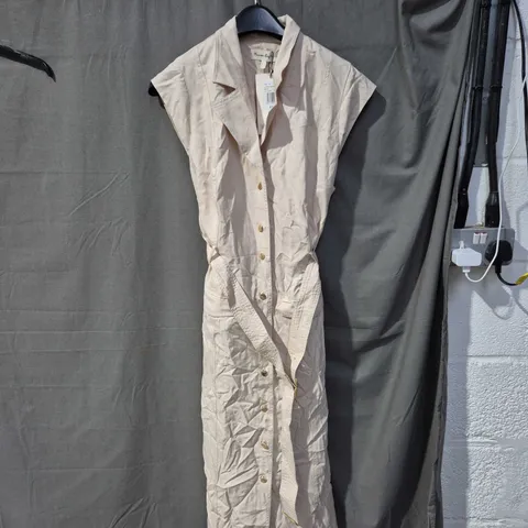 PHASE EIGHT BEIGE MAXI DRESS, SLEEVELESS WITH BELT – UK 16 (EU 42 / US 12)