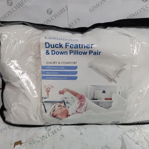 LUXURIOUS DUCK FATHER & DOWN PILLOW PAIR