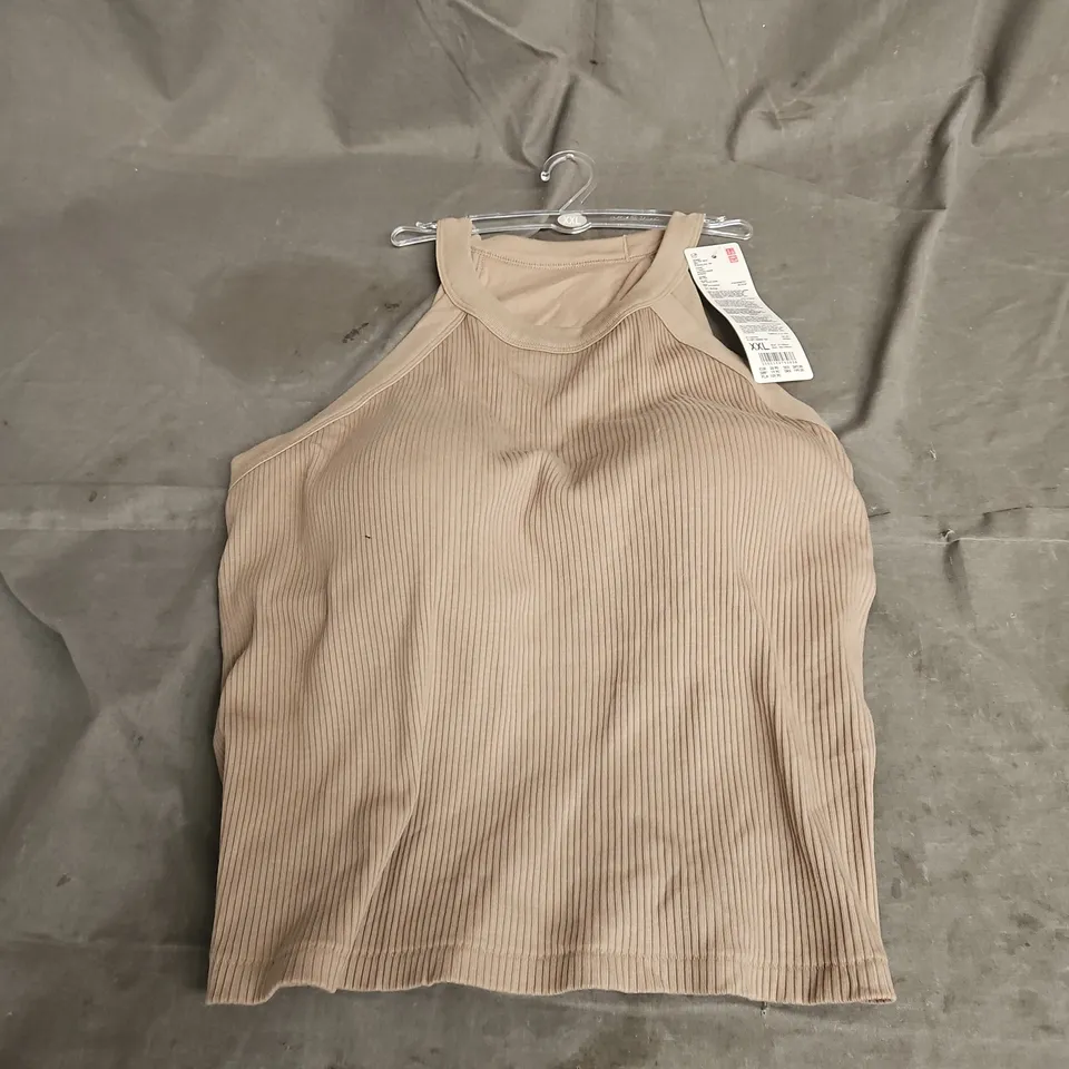 UNIQLO HALTER NECK BRA SLEEVELESS TOP IN BEIGE SIZE XXL