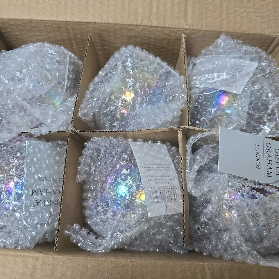 APPROXIMATELY 72 BRAND NEW GISELLA GRAHAM CLEAR SNOWFLAKE BAUBLE TREE DECORATIONS