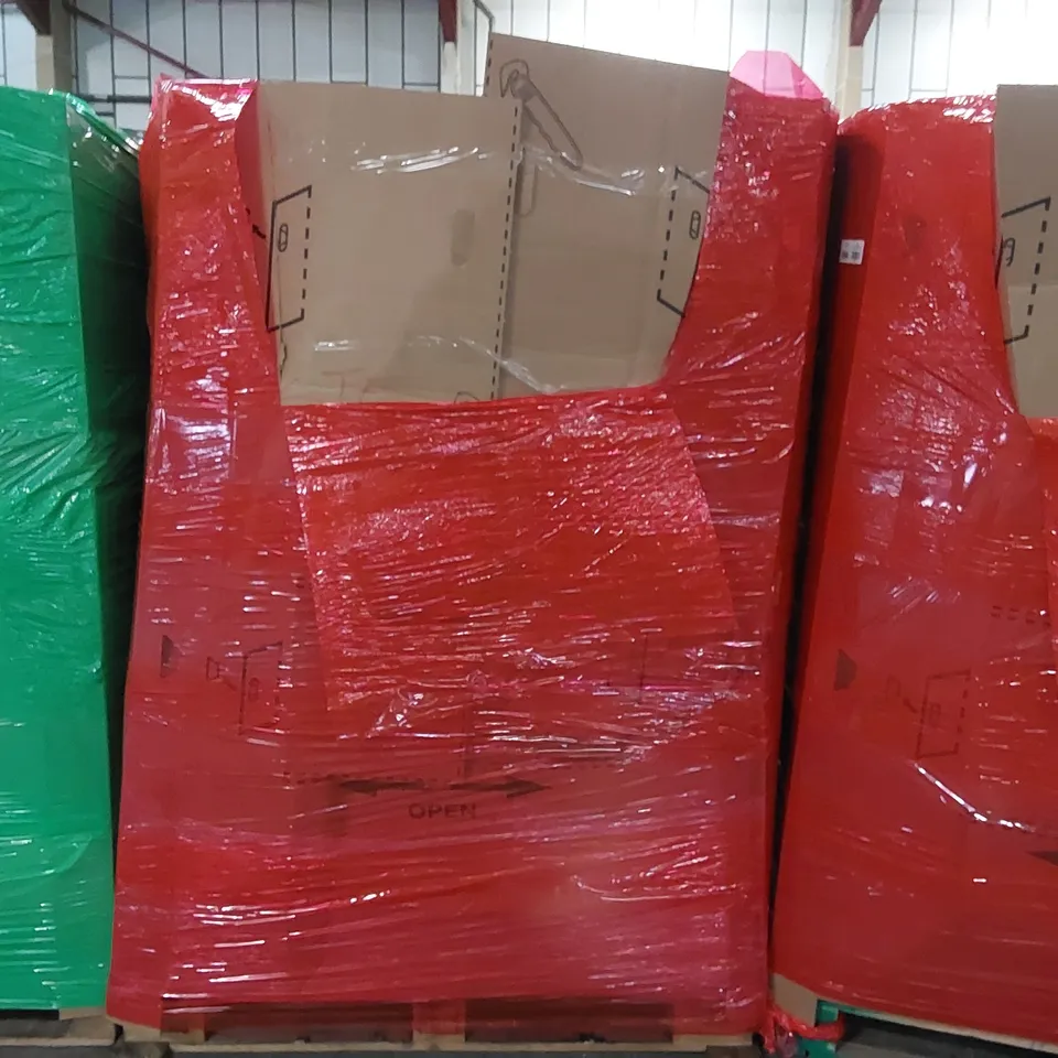 PALLET OF ASSORTED CONSUMER PRODUCTS TO INCLUDE: DELL MONITOR, TV MOUNT, RETRACTABLE BABY GATES, PAN SET, PIZZA STONE ECT