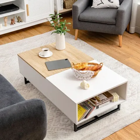 BOXED FRIEDEGUNDE LIFT TOP SLED COFFEE TABLE