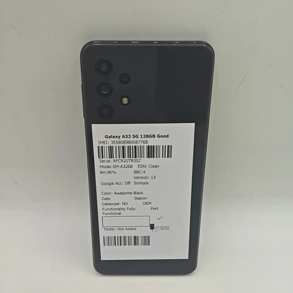UNBOXED SAMSUNG GALAXY A32 5G 128GB IN BLACK - SM-A326B