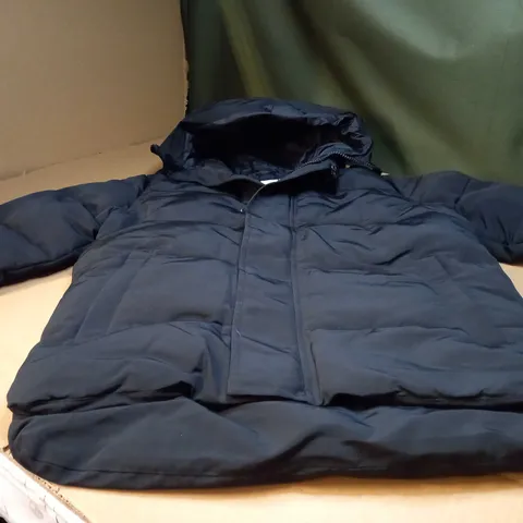 DESIGNER BLACK THICK PADDED/HOODED WINTER JACKET - LARGE