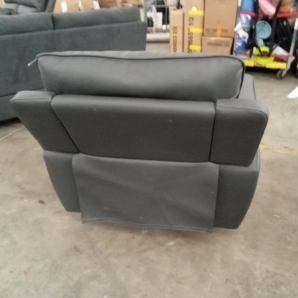 SEVILLE RECLINER ARMCHAIR, GREY PREMIUM FAUX LEATHER