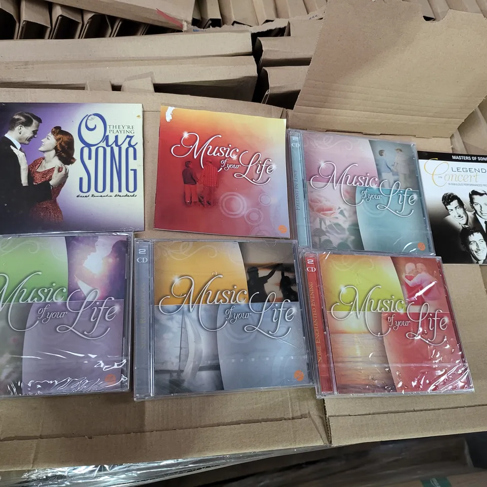 PALLET OF APPROXIMATELY 250 MUSIC OF YOUR LIFE 4 SET MUSIC CD SETS