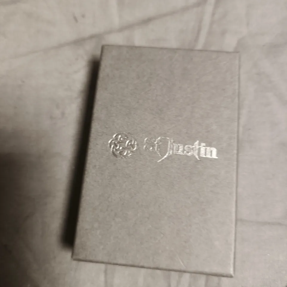 ST JUSTIN HEART PENDANT NECKLACE – SILVER-TONE WITH RED GEM