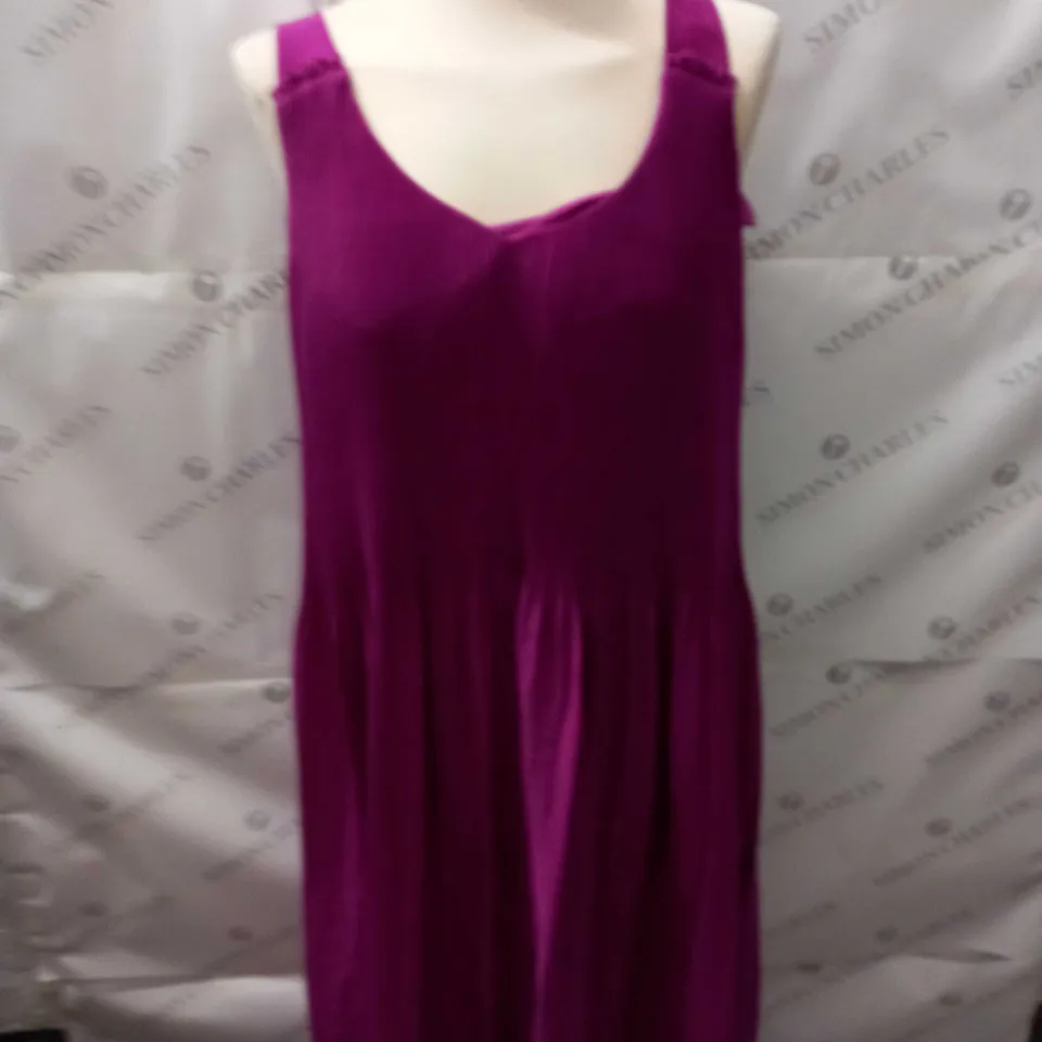 OLIVER BONAS PURPLE PLISSE SWING MIDI DRESS SIZE 8