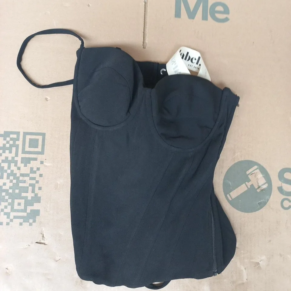 MARS THE LABEL LACE UP CORSET TOP IN BLACK SIZE UK 6