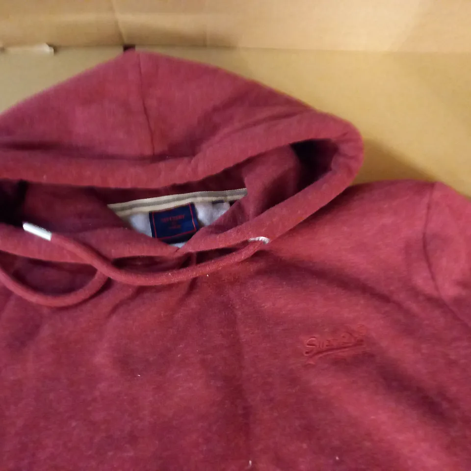 SUPERDRY BURGHUNDY HOODIE - M