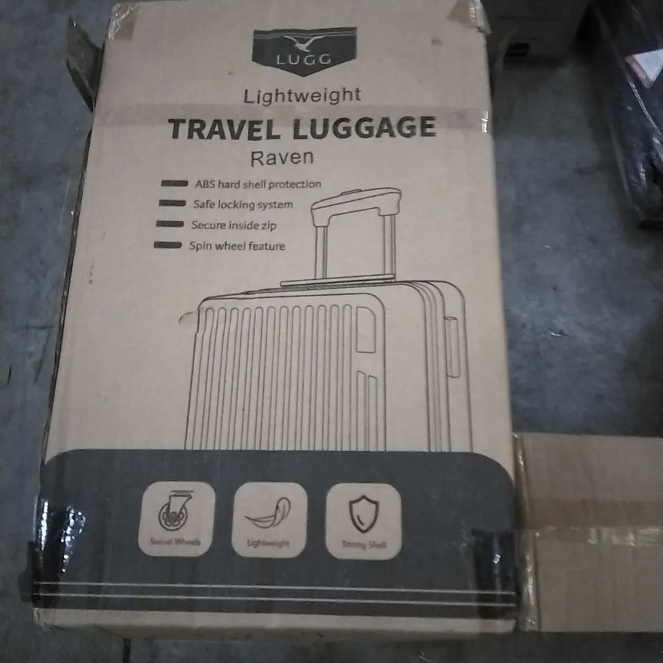 BOXED LUGG LIGHTWEIGHT TRAVEL LUGGAGE CASE - RAVEN 