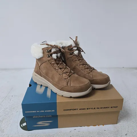 SKECHERS GLACIAL CHESTNUT BOOTS – SIZE 6