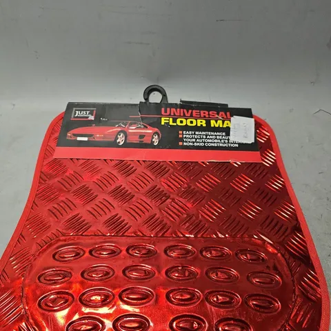 JUST ESSENTIALS UNIVERSAL FLOOR MATS IN RED PACK OF 4 