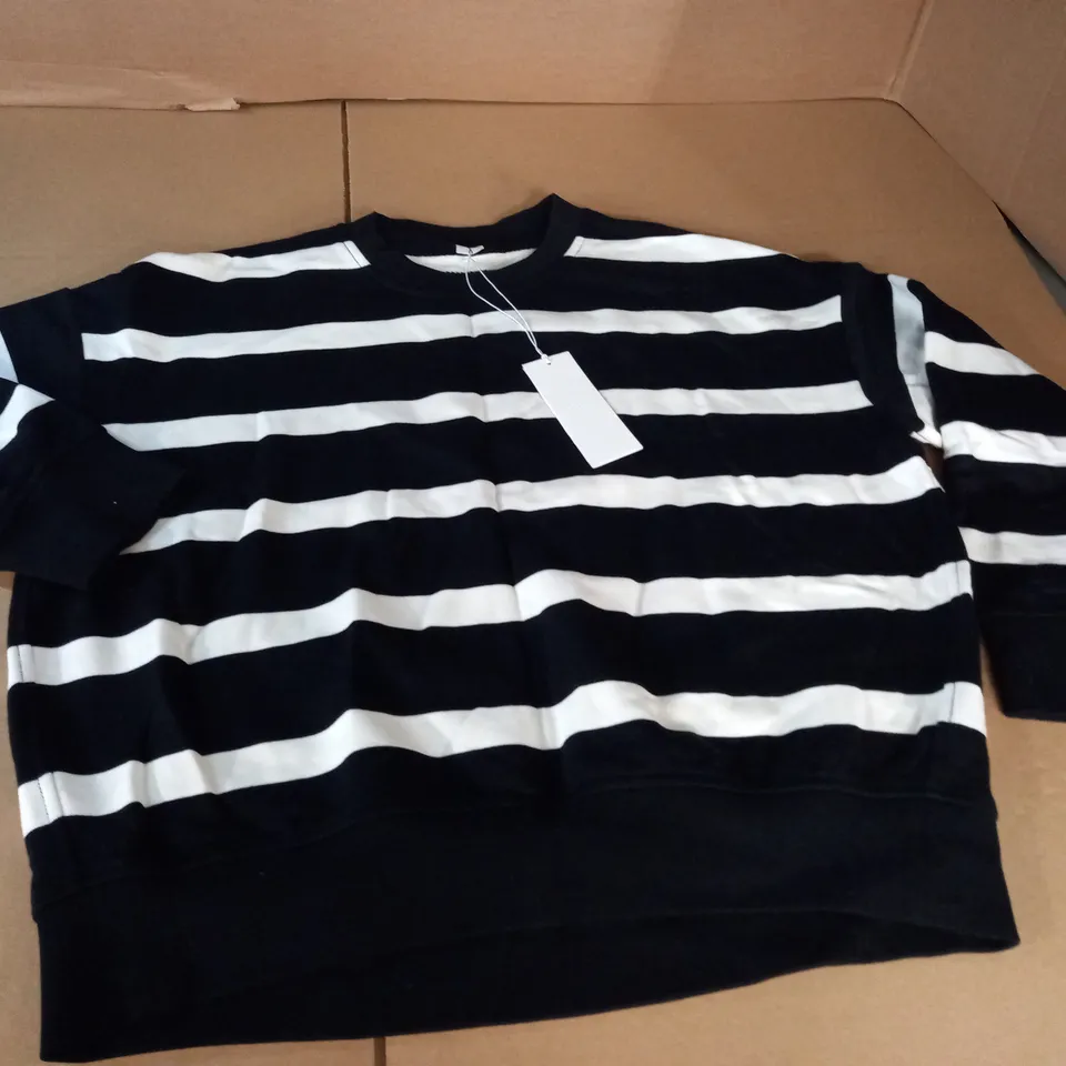 ARKET BLACK/WHITE STRIPED JUMPER - EUR S