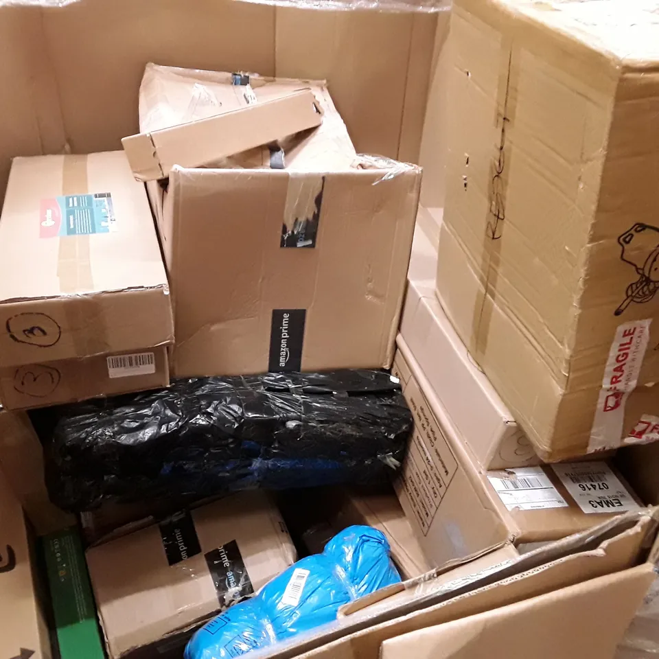 PALLET CONTAINING ASSORTED HOUSEHOLD PRODUCTS INCLUDING DUAL AIR FRYER, LED LIGHTING FIXTURE, METAL BED, BUCKINGHAM GLIDEBOARD & OFFICE CHAIR