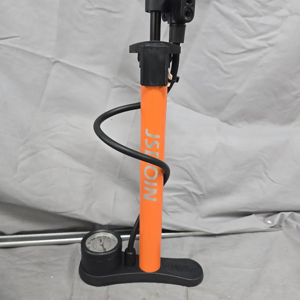 JSDOIN FLOOR BICYCLE PUMP WITH GAUGE – ORANGE 