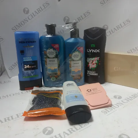 LOT OF ASSORTED COSMETIC ITEMS TO INCLUDE LYNX, L'OREAL AND HARD WAX BEANS