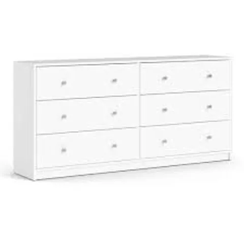 BOXED MAY DOUBLE DRESSER 6 DRAWERS - WHITE (1 BOX)