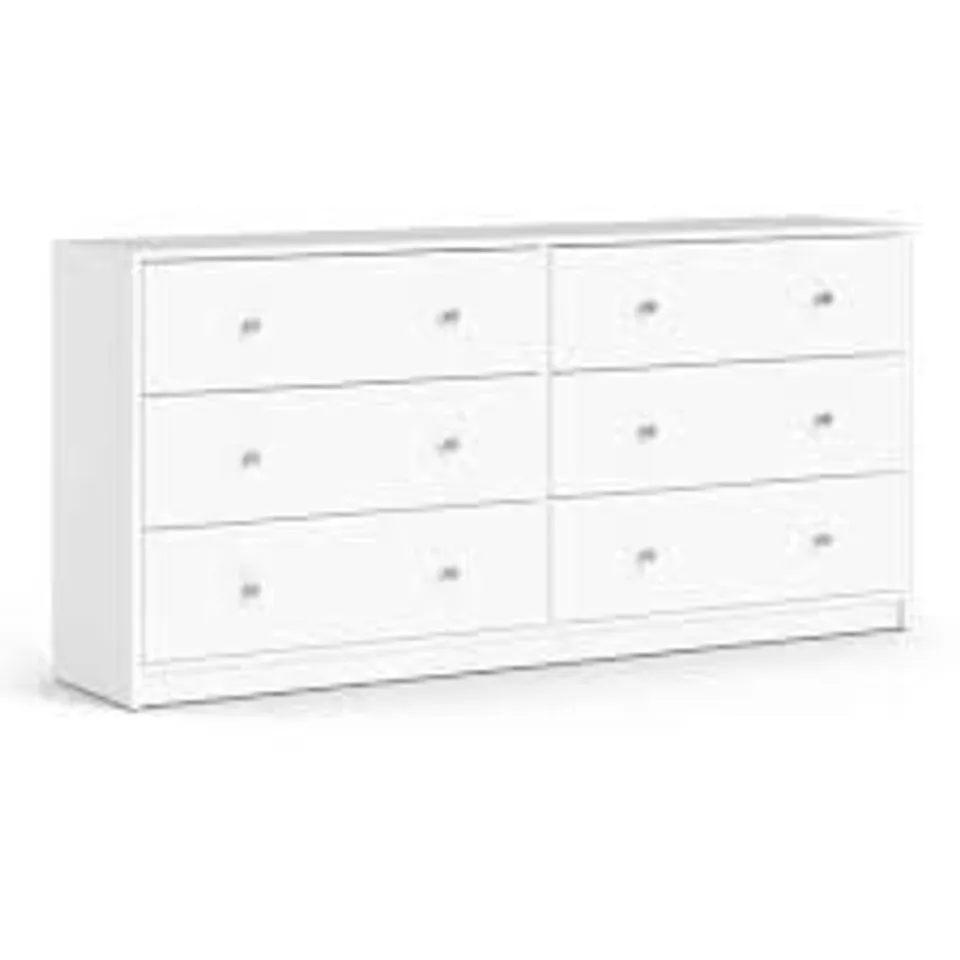 BOXED MAY DOUBLE DRESSER 6 DRAWERS - WHITE (1 BOX)
