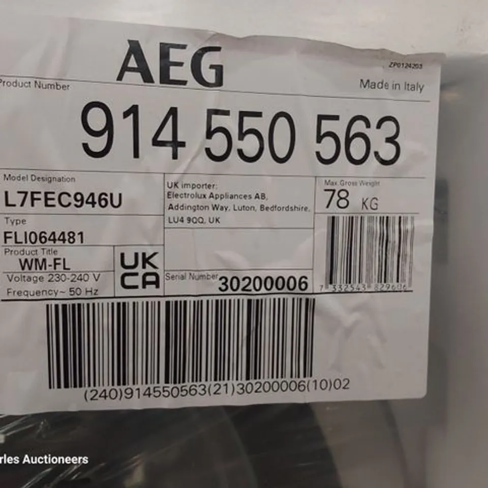 AEG 7000 PRO STEAM UNIVERSAL DOSE 8KG WASHING MACHINE WHITE MODEL L7FEC946U RRP £834