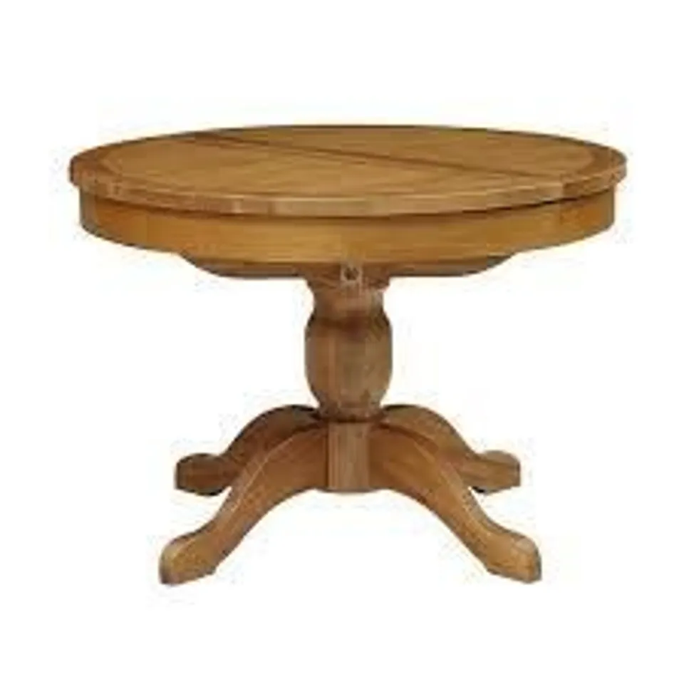 BOXED COTSWOLD OAKLAND 4-6 SEATER ROUND EXTENDING DINING TABLE-RUSTIC OAK (2 BOXES)