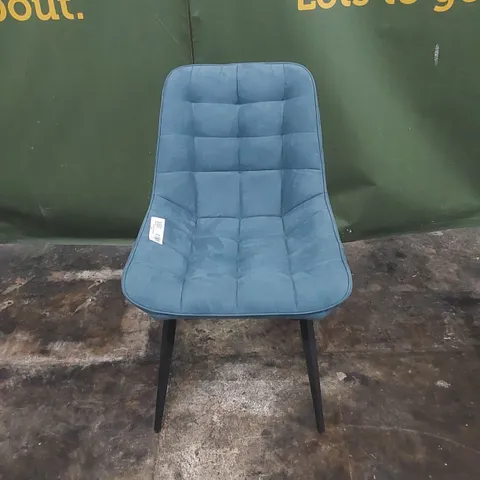 DESIGNER MORETTI UPHOLSTERED BLUE FABRIC DINING CHAIR