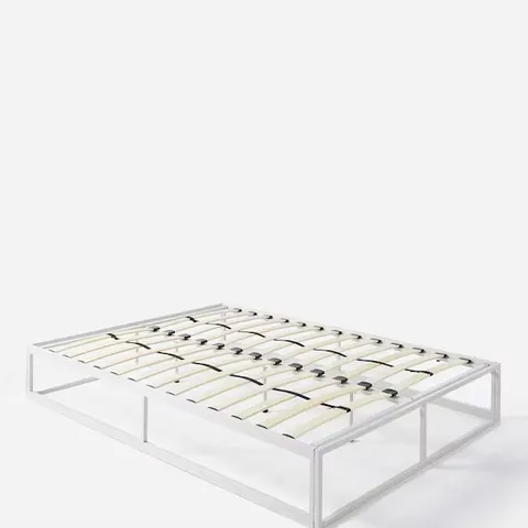 MANHATTAN METAL PLATFORM BED FRAME WHITE SMALL DOUBLE