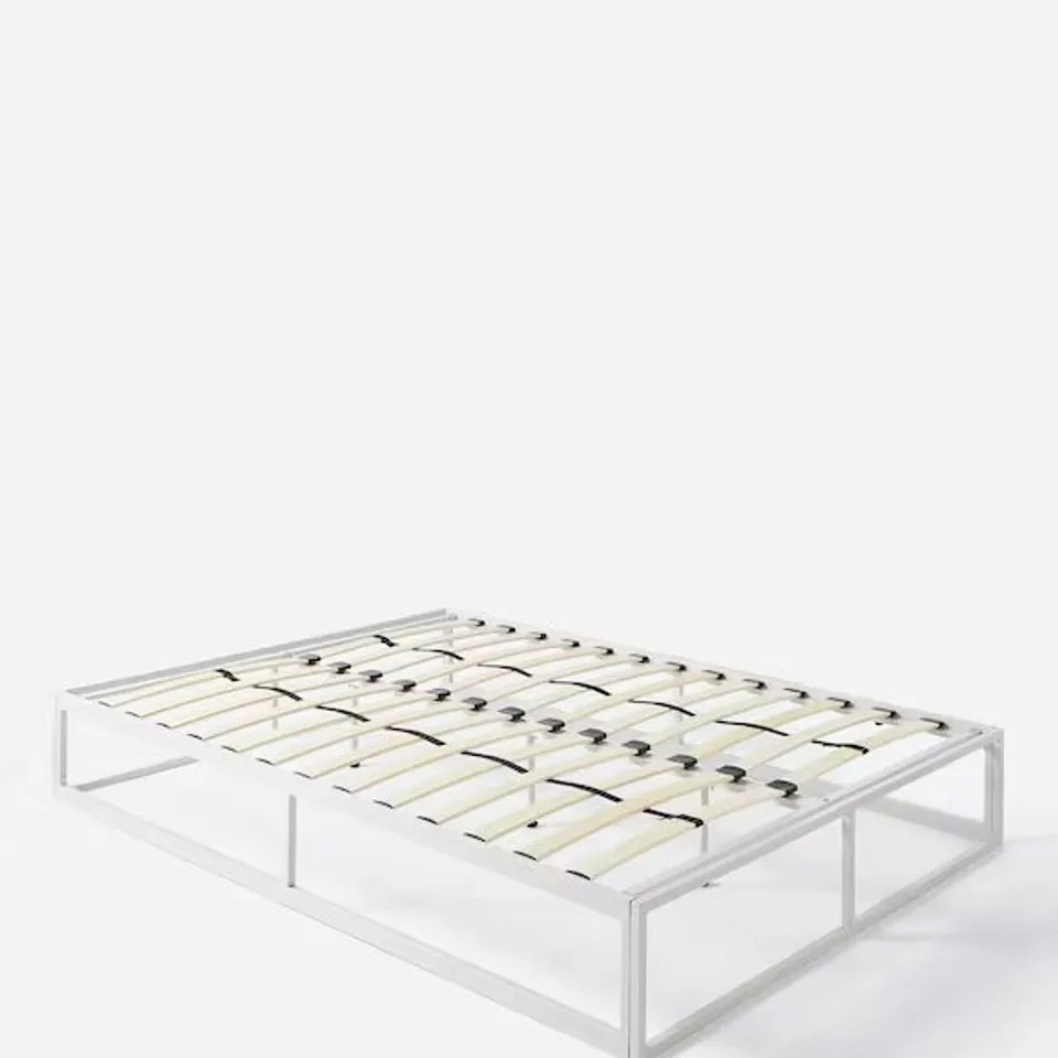 MANHATTAN METAL PLATFORM BED FRAME WHITE SMALL DOUBLE