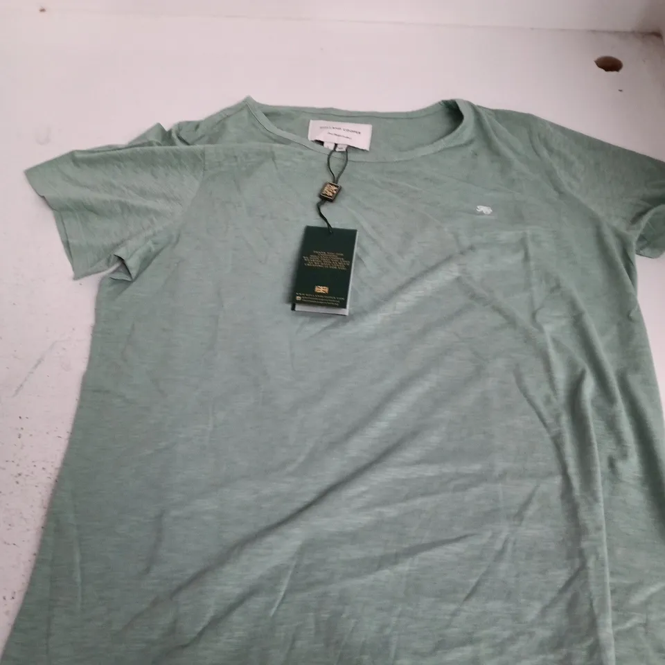 HOLLAND COOPER RELAXED FIT MONOGRAM TEE IN MINT - LARGE